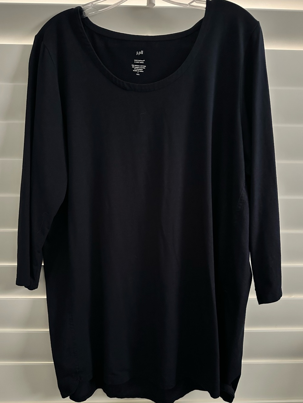 J. Jill Navy Blue 3/4 Sleeve Scoop Neck Tunic size LT Large Tall